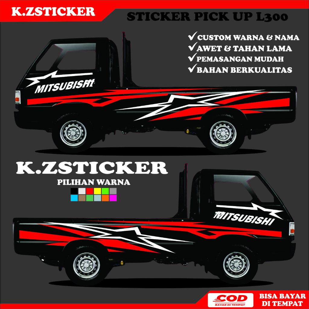 Kz. stiker cutting striping full body l300 terbaru list untuk mitsubishi l300