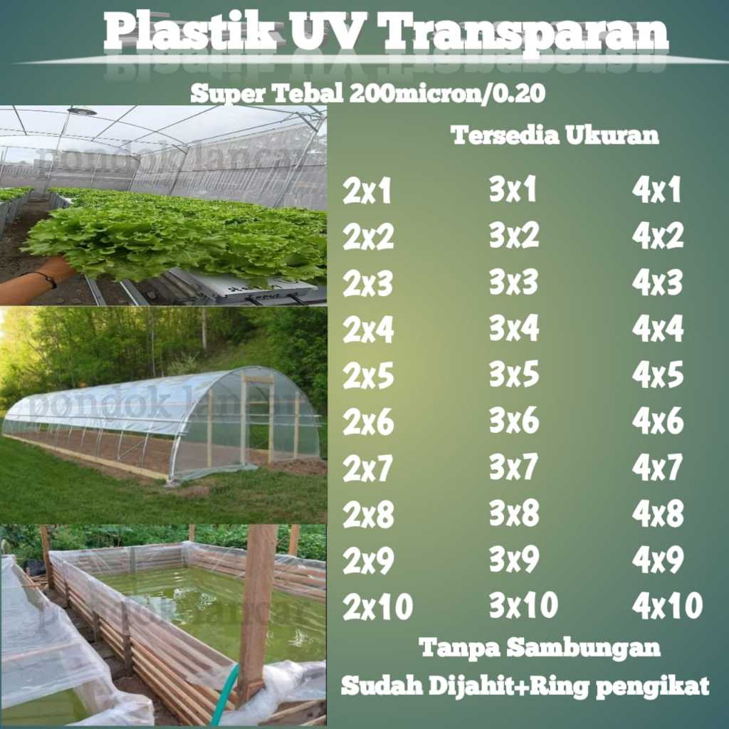 PLASTIK TRANSPARAN UV GREEN HOUSE SUPER TEBAL