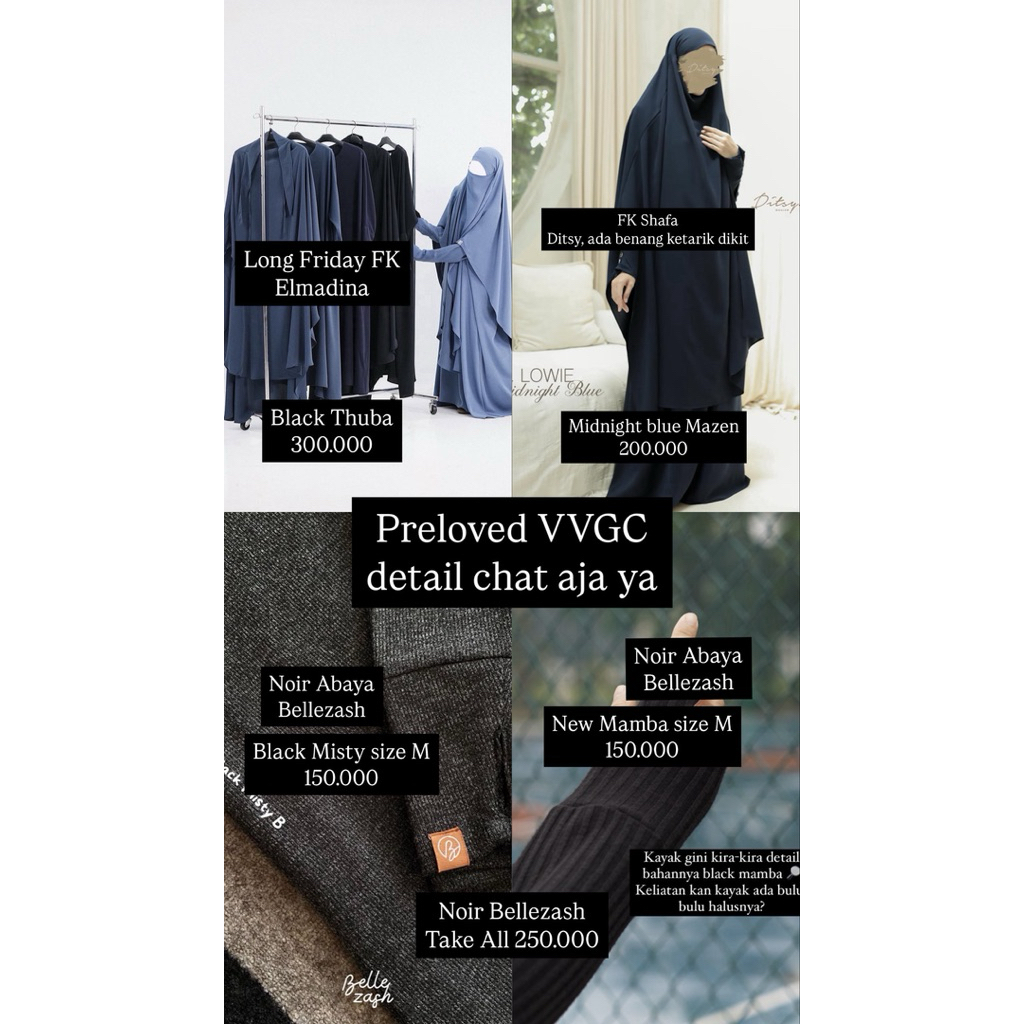 PRELOVED - NOIR BELLEZASH, FK FRIDAY ELMADINA, FK SHAFA DITSY
