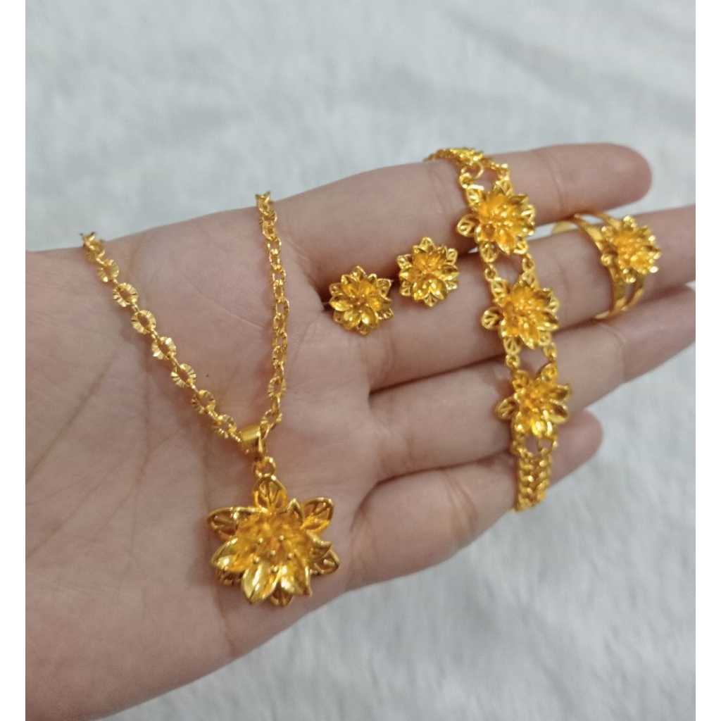 SET REPLIKA EMAS 24K PERHIASAN WANITA