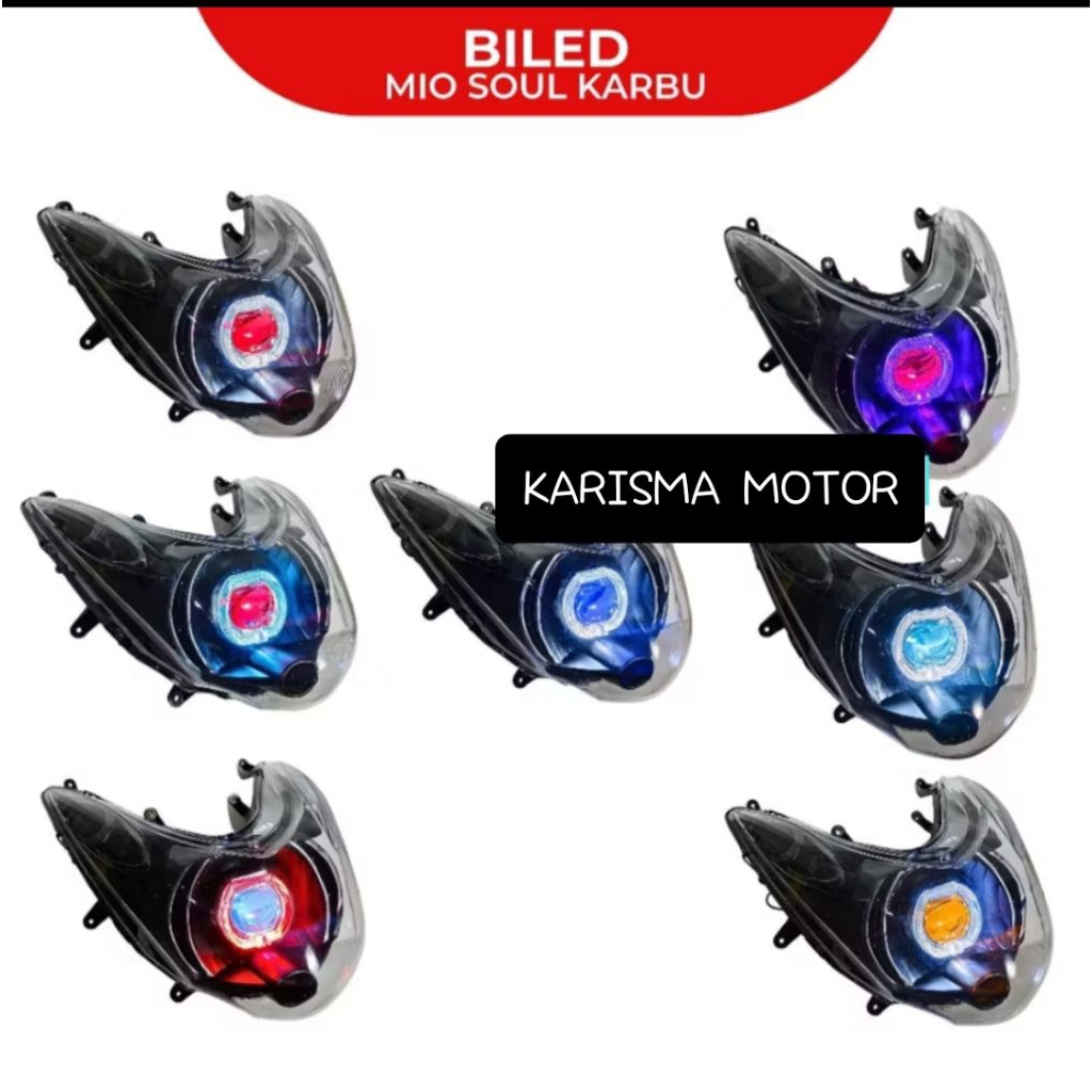 REFLEKTOR LAMPU DEPAN MIO SOUL KARBU PLUS BILED 2.5 INCH SUPER TERANG