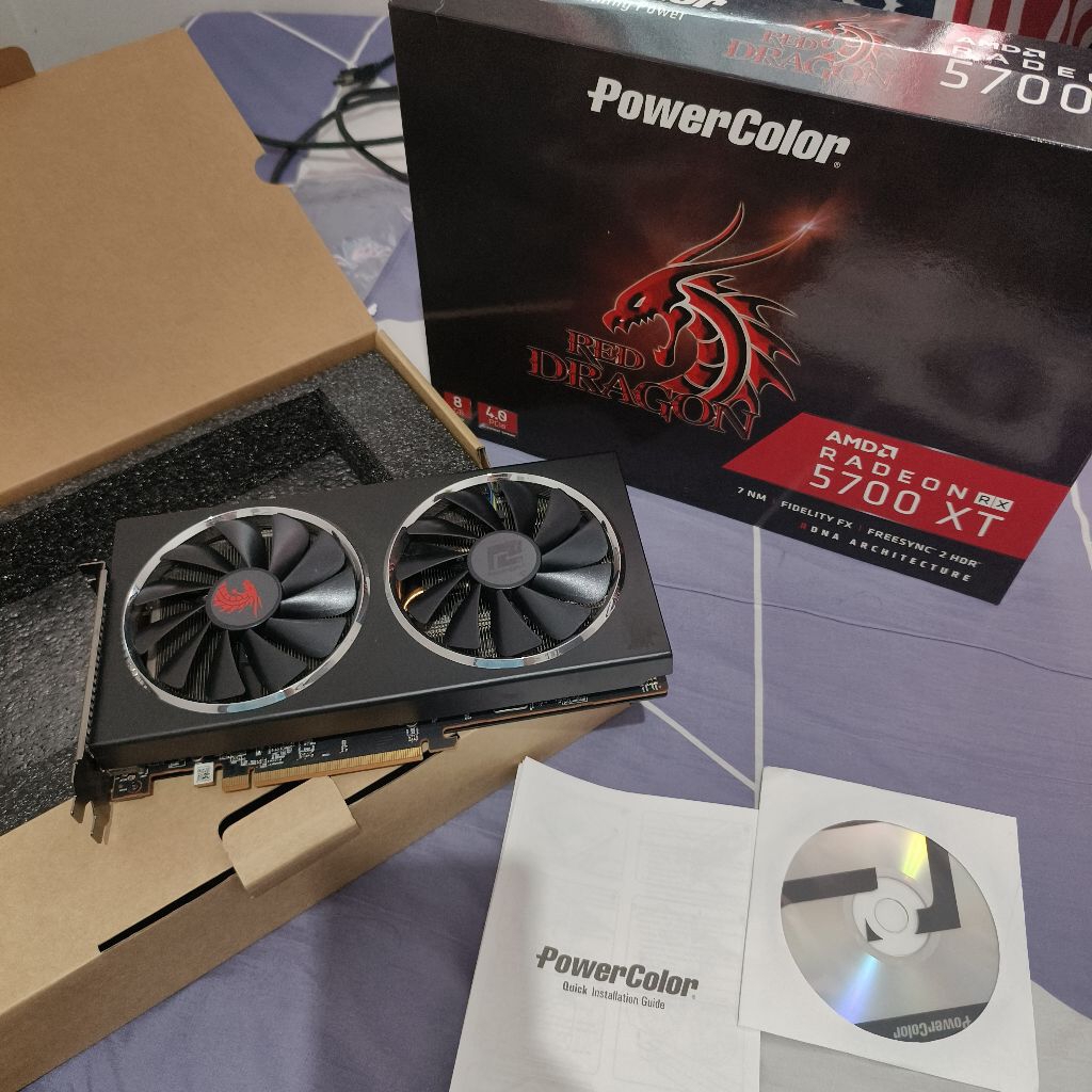 VGA AMD RX 5700 XT 8GB Powercolor Red Dragon BEKAS SECOND