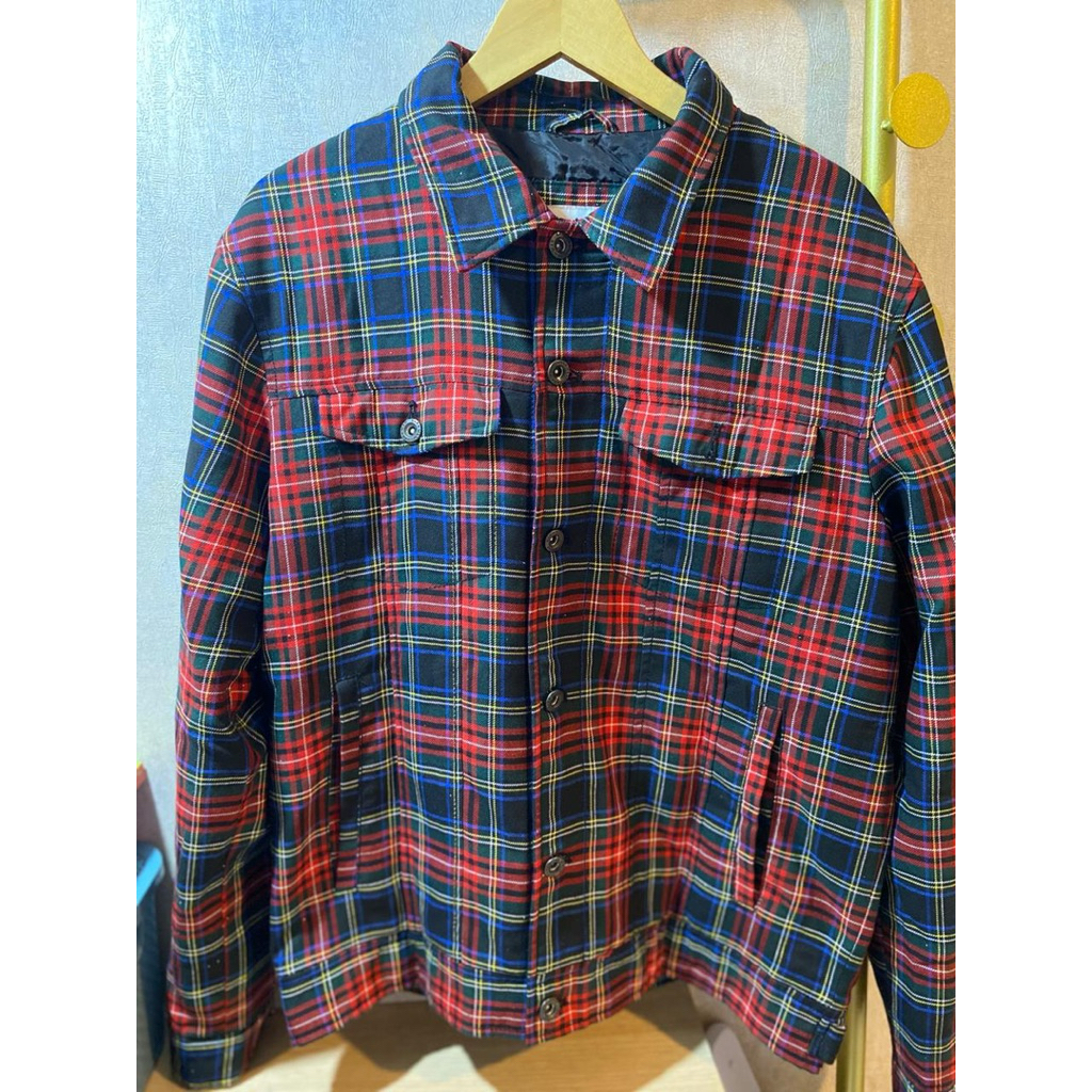 Jaket Pria Kotak-kotak Zara Men’s Outer Bagus Murah