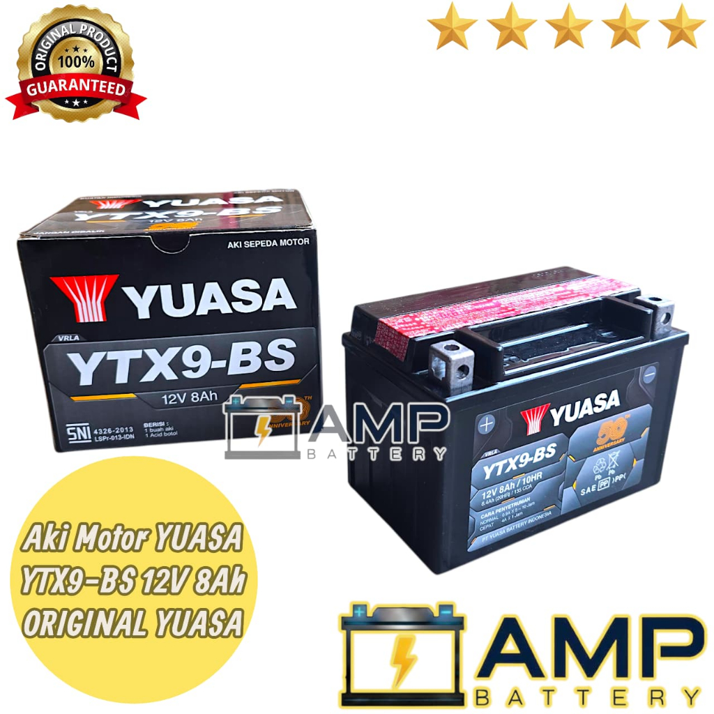 Yuasa YTX9-BS 12V 8Ah Aki Kering Original