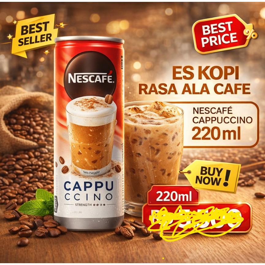 Nescafe Kopi Minuman Kaleng Cappuccino 220ml Murah & Hemat