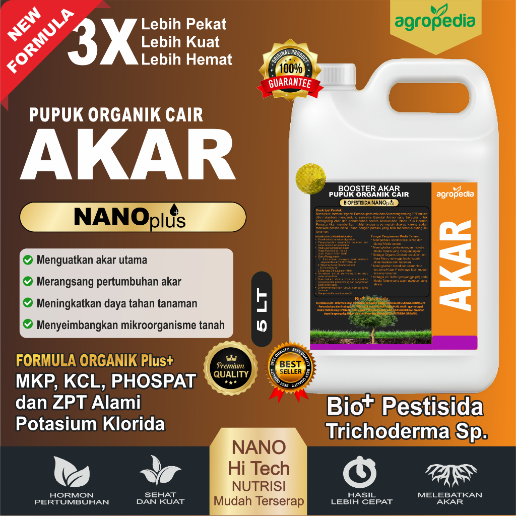 5 LITER Pupuk Penumbuh Akar/Pupuk Akar Tanaman Buah/Pupuk Akar Durian/Pupuk Akar Tanaman/Pupuk Akar 