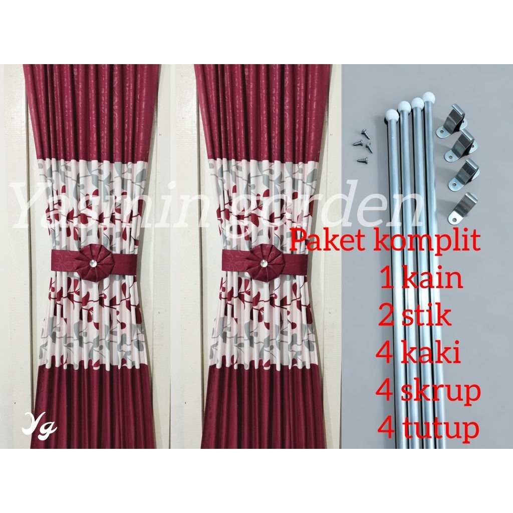 gorden kupu kupu/gorden jendela ikat tengah/gorden jendela panjang/gordenk kombinasi/gorden minimali