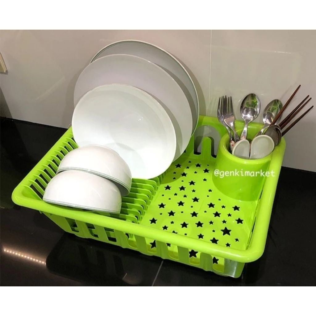 rak piring plastik perlengkapan dapur/peniris piring