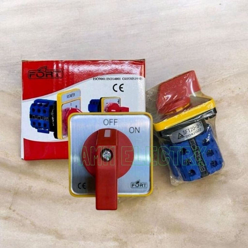Selector switch 2 posisi On Off 3 Pole SA-16 Selector Ampere 3Pole FORT / TAB