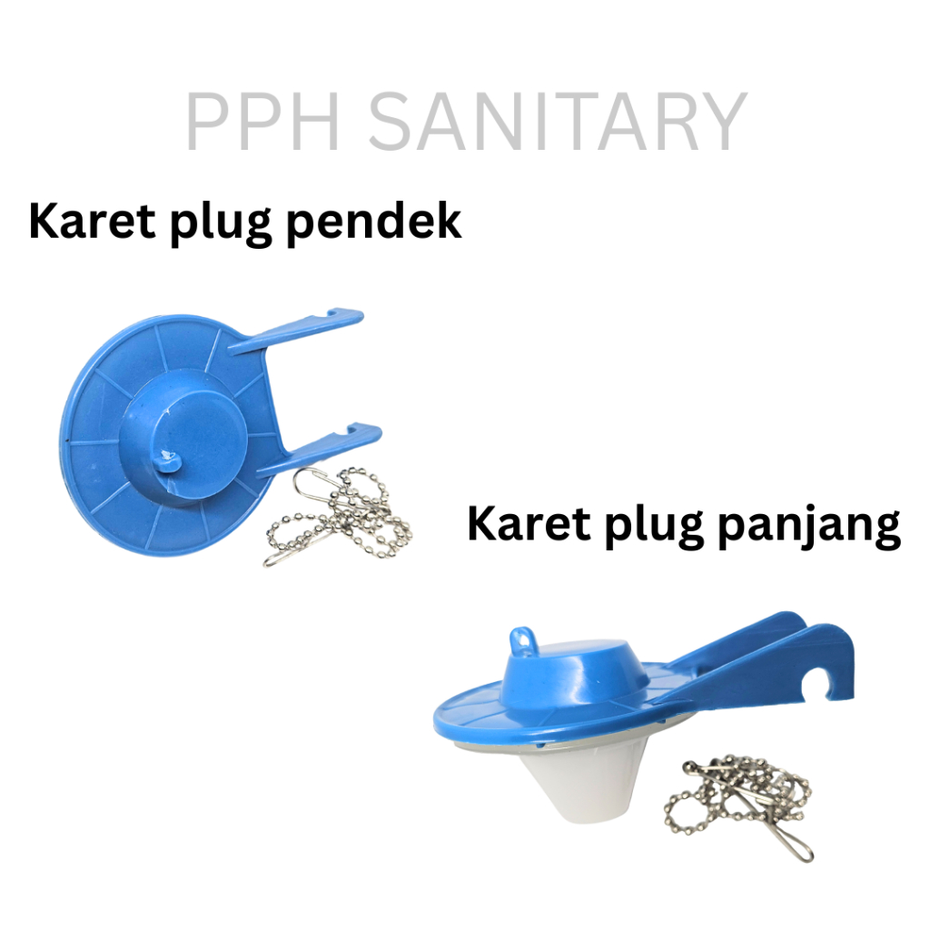Karet Plug Fitting Air / Katup Flush Closet Duduk model TH418 model pendek // Flush / Tombol, Engkol