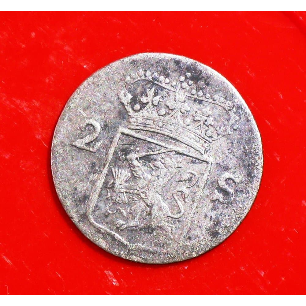 BL307 koin 2 stuiver dari 1786 Belanda Gelrea era VOC