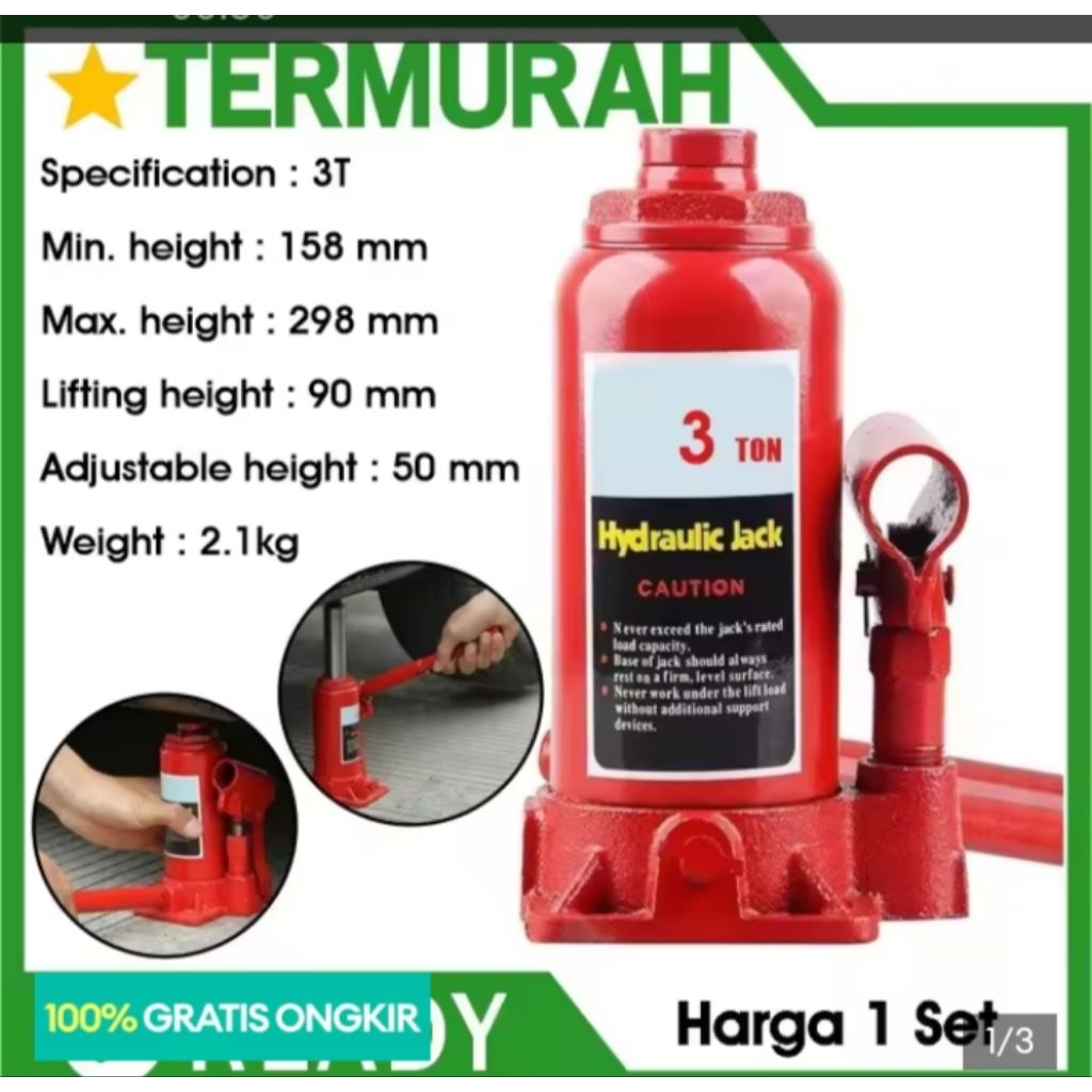 BISA COD Dongkrak Botol 3 Ton Dongkrak Mobil Hidrolik Hydraulic Jack Universal Dongkrak Hidrolik 3to
