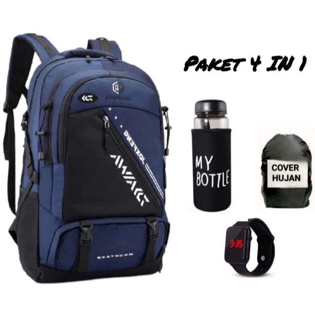 Tas ransel sekolah anak laki laki perempuan sd dan smp Free jam tangan digital - Botol  -Tas Polo An