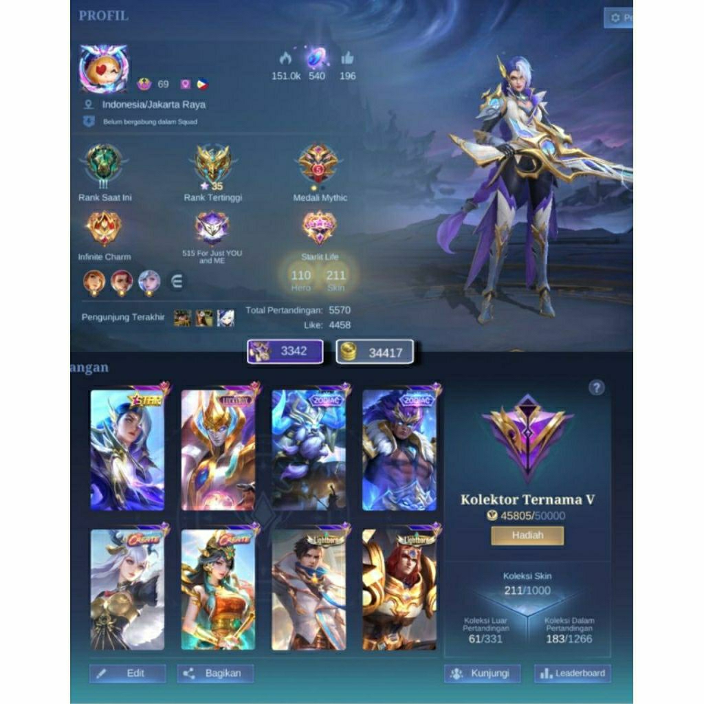 PROMO...Akun MLBB Kolektor Sultan Murah Aman Dan Bergaransi