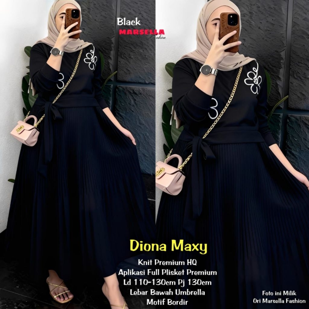 Dina maxi plisket jumbo by marsela tunik knit lengan kancing rok panjang polos setelan wanita kekini