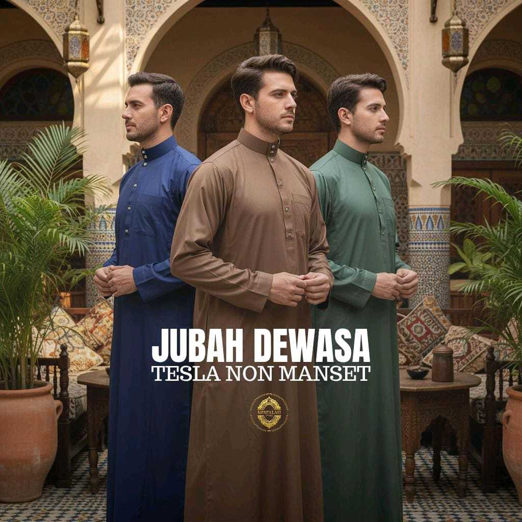 Misfalah Store - Jubah Gamis Pria RAIDAN Lengan Non Manset/CUFF S M L XL Bahan Tesla Premium