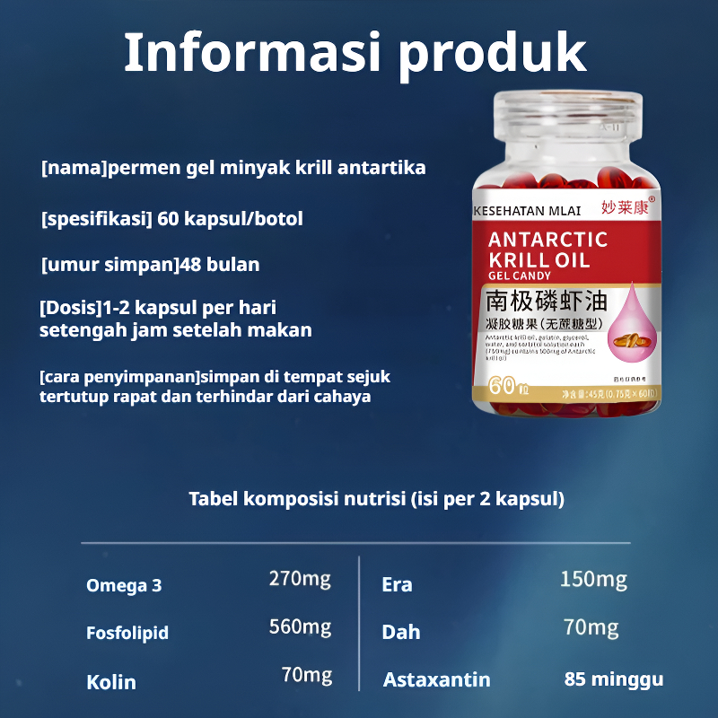 READY Beli 1 gratis 1 Minyak Krill Antartika (60 Kapsul) Kapsul Astaxanthin Kapsul Astaxanthin untuk
