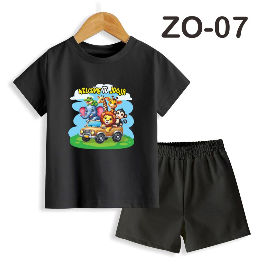 souvenir kaos setelan dinosaurus anak laki laki baju malioboro jogja anak