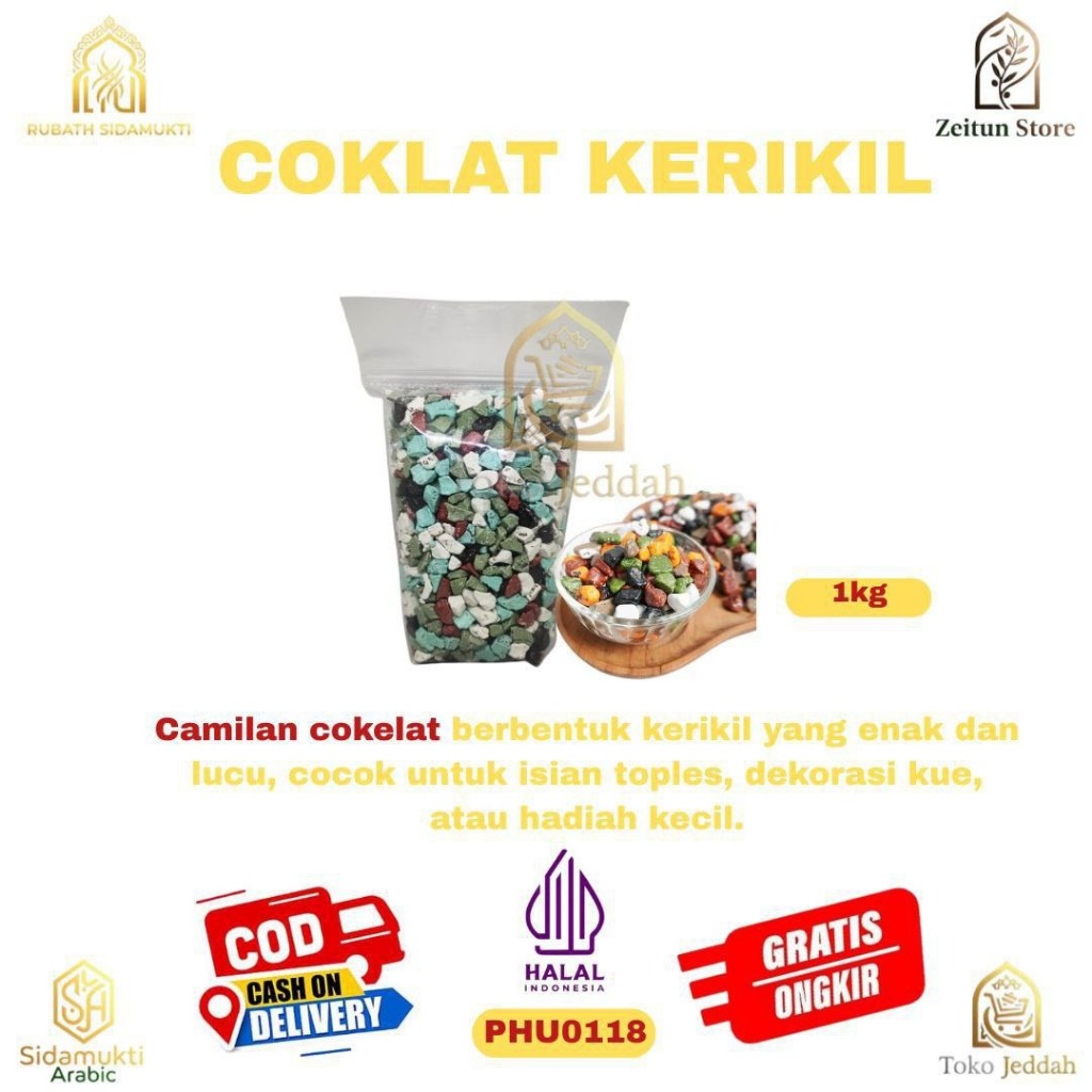 Coklat Kerikil Coklat Batu Lapis Permen 1kg, 100gr, 250gr, 500gr - Rasa Unik dari Saudi Arabia & Mes