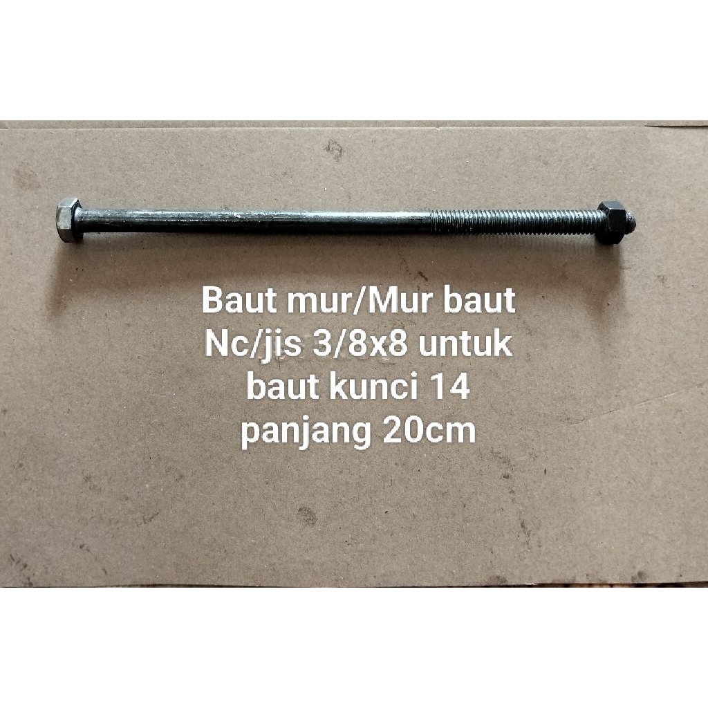 Baut mur/Mur baut Nc/jis 3/8x8 (20cm)