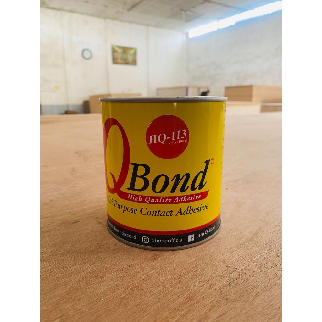 Lem Kuning QBond HQ 113 G Kaleng 600gr Kayu Triplek HPL PVC Kain Karet