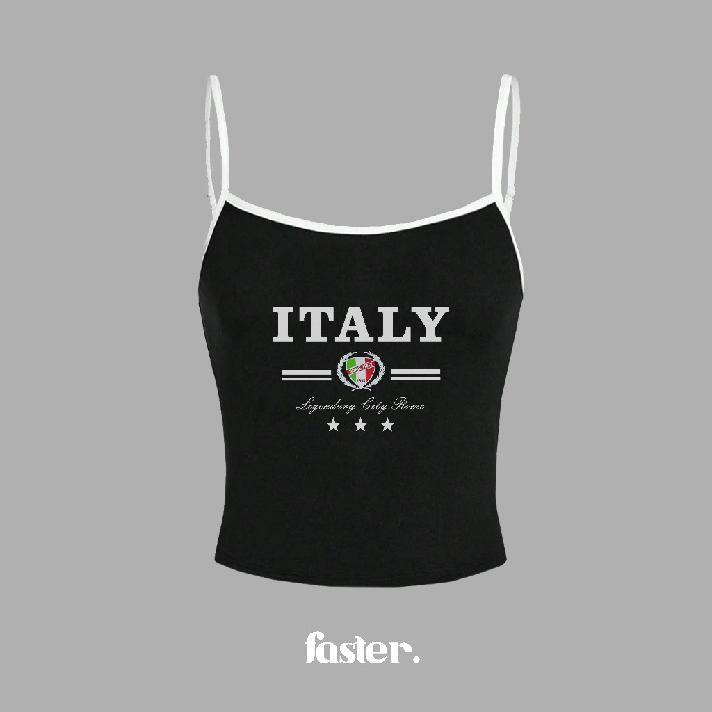 tanktop black italy legendary city rome 1988 baby tee fit