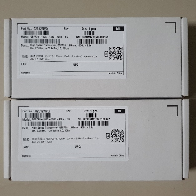 QSFP28 100G 1310nm ER4 40km HUAWEI Duplex LC SMF