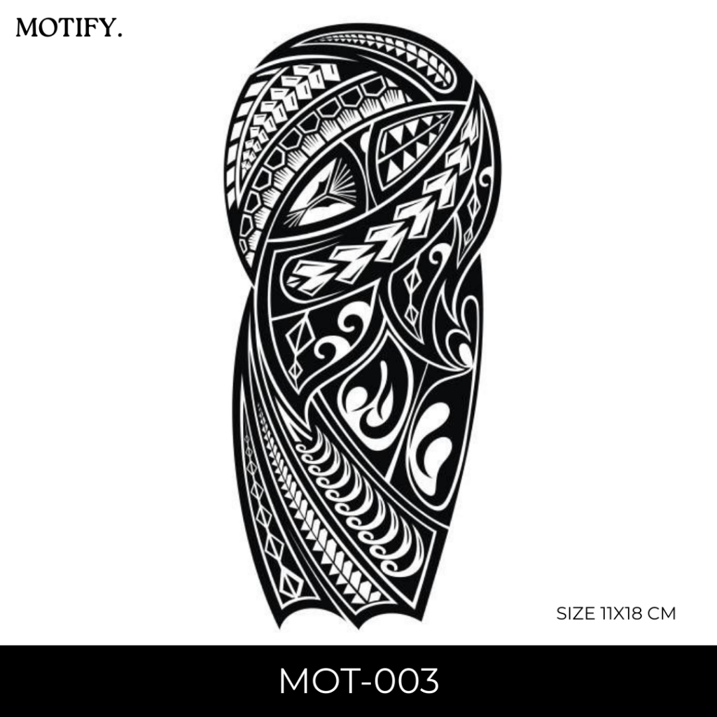 MOTIFY MOT-003 Tattoo Temporary Fruit Ink Motif Tribal Maori Tato Temporer Stiker Semi Permanen Baru