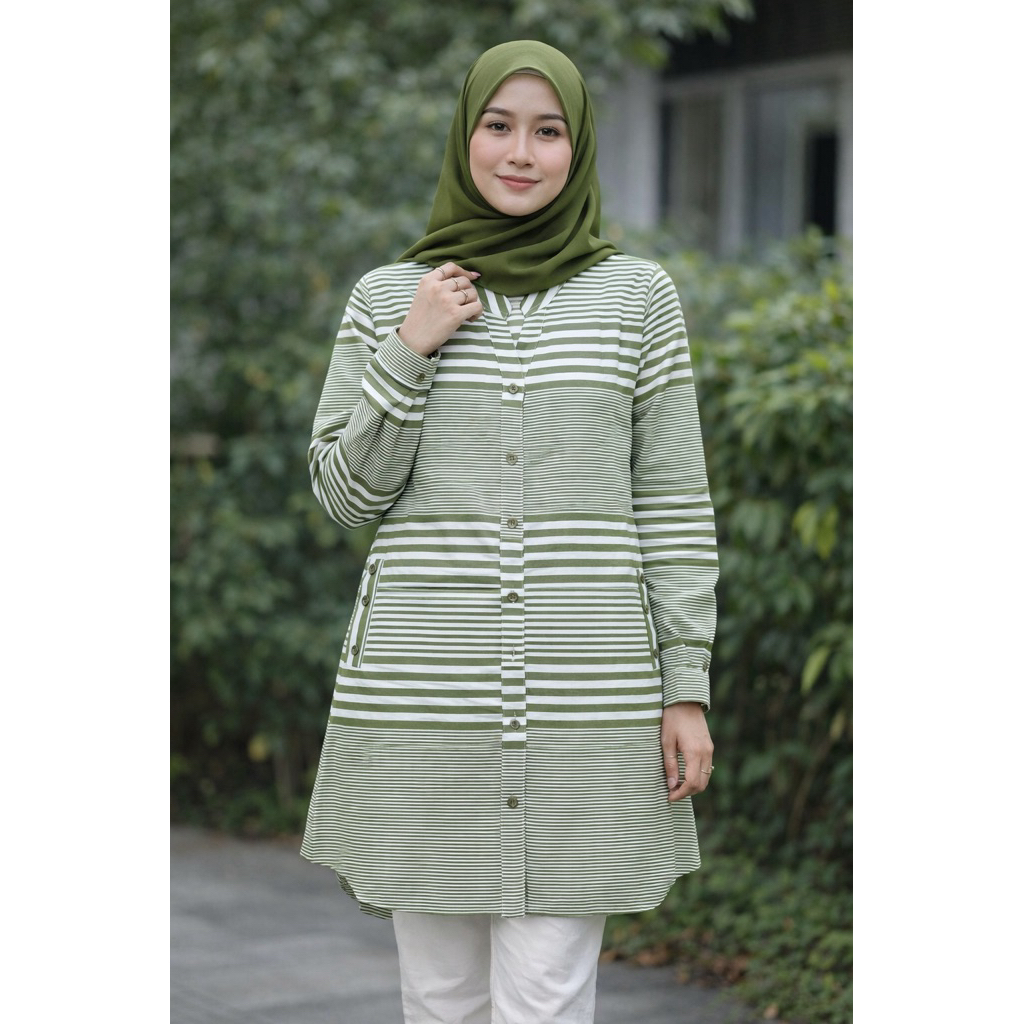 Blus Hara Motif Salur Terbaru