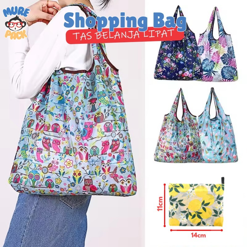 Tas Lipat Eco Bag / Tas Belanja Lipat / Shoppinh Bag / Eco Bag Motif Anti Air Ukuran Besar