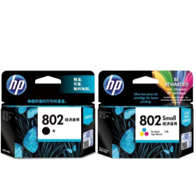 TINTA SET CARTRIDGE HP 802 BLACK TRI COLOR TINTA PRINTER DESKJET 2050 3050 1010