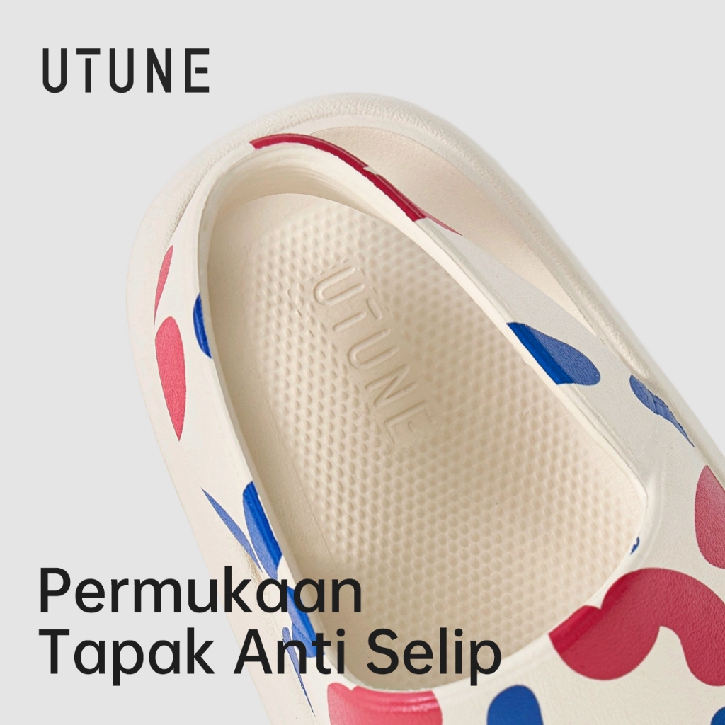 MURAH UTUNE Sandal Datar Wanita Bermotif Sepatu Pantai Luar Ruangan Wanita Sandal EVA Anti Selip