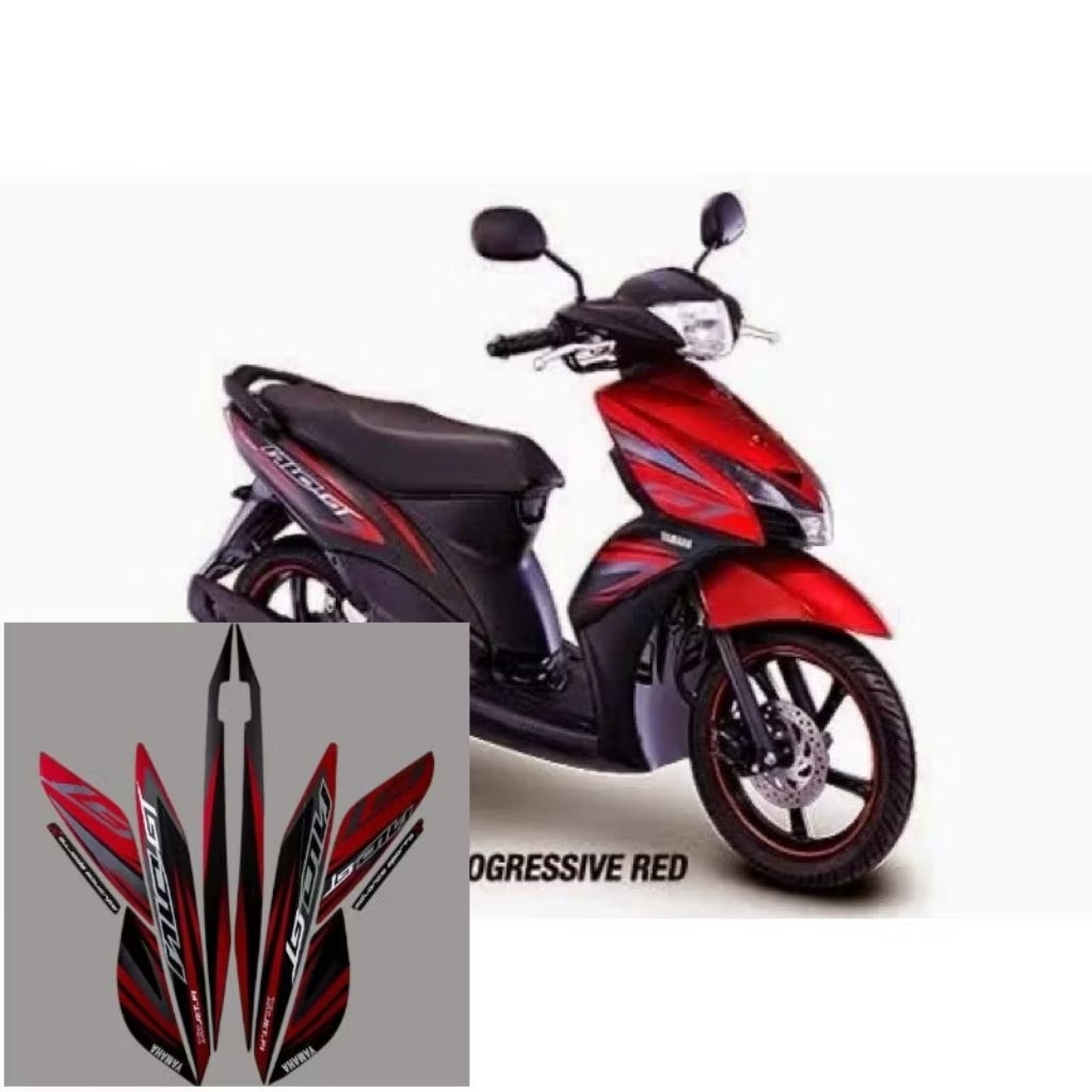 Stiker Striping Lis Body Motor Mio Gt 2014 Merah
