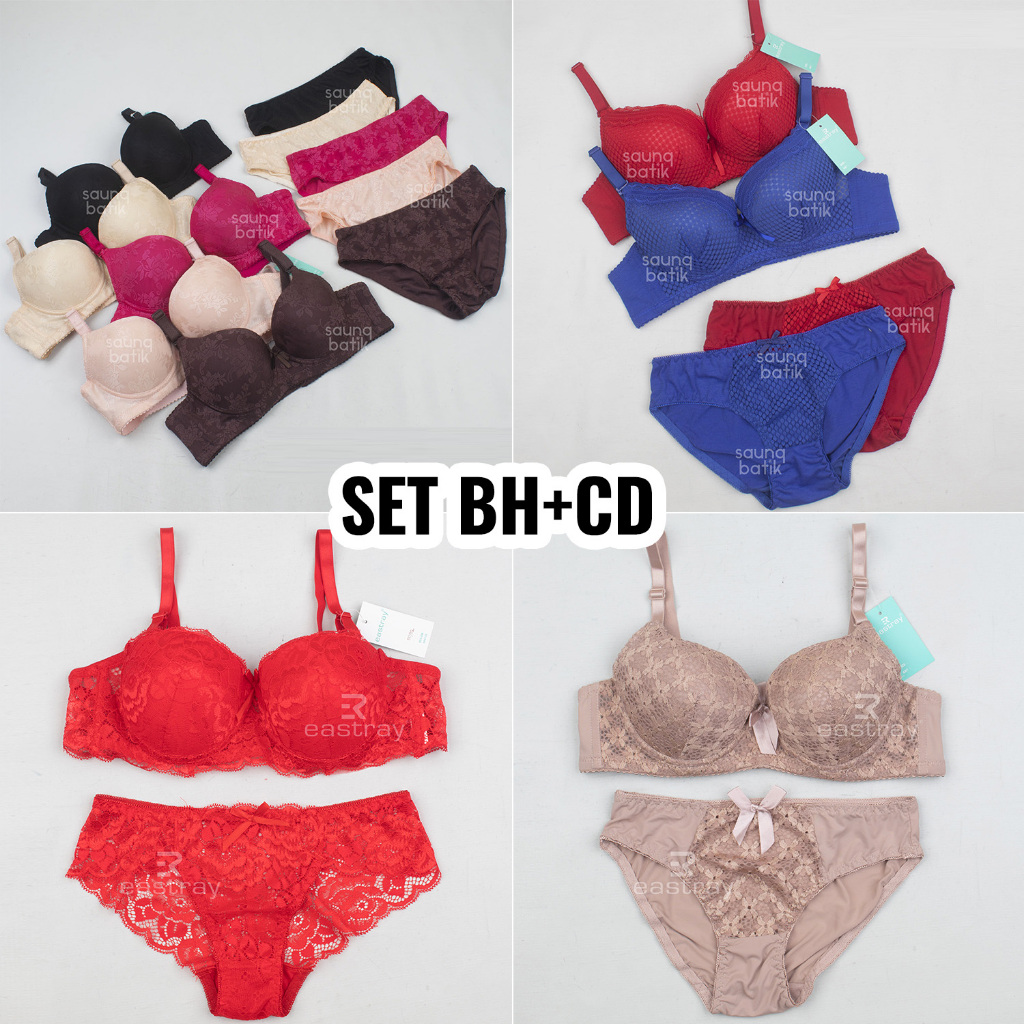 SET BH CD uk 34-42 SETELAN BH DAN CELANA DALAM WANITA SET BRA RENDA BRUKAT ER