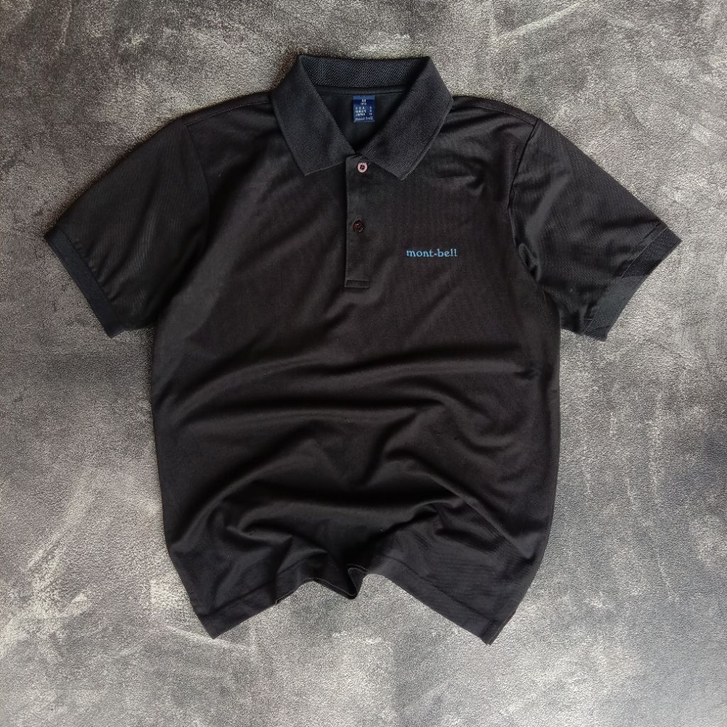 Polo shirt montbell Classic simpel logo original, kaos kerah montbell classic hitam original, T-shir