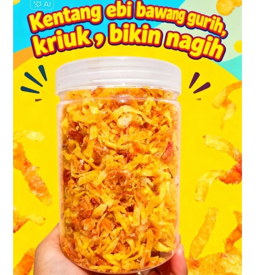 KRIPIK KENTANG EBI BAWANG ASIN DAN GURIH TOPLES 750ML