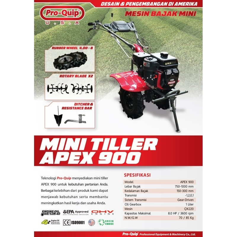 Cultivator Mini Traktor Pro-Quip APEX900 / APEX900D / REX900 - APEX900 - Bensin