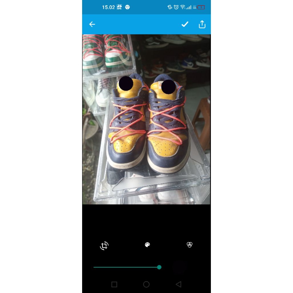 sepatu preloved nk3 l0w dunk off white size 43 insole 275