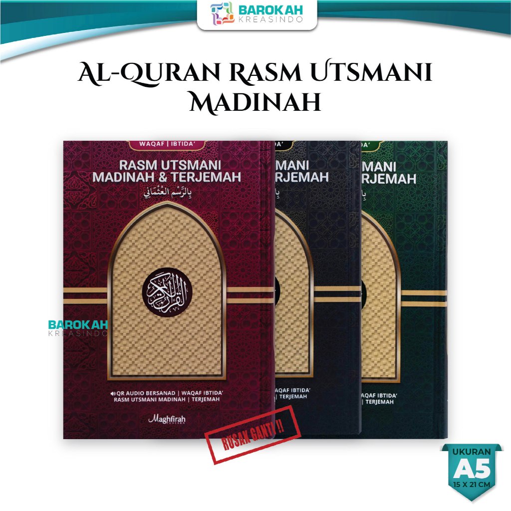 Al Qur'an Madinah Original Rasm Utsmani Terjemahan Lengkap Waqaf Dan Ibtida Penerbit Maghfirah