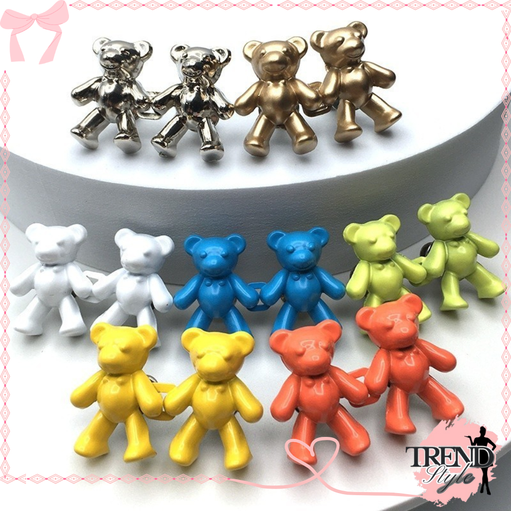 TrendStyle_ kancing jeans bentuk beruang Bahan Metal Dapat Dilepas Kancing Jeans Metal Bebas Jahit 2