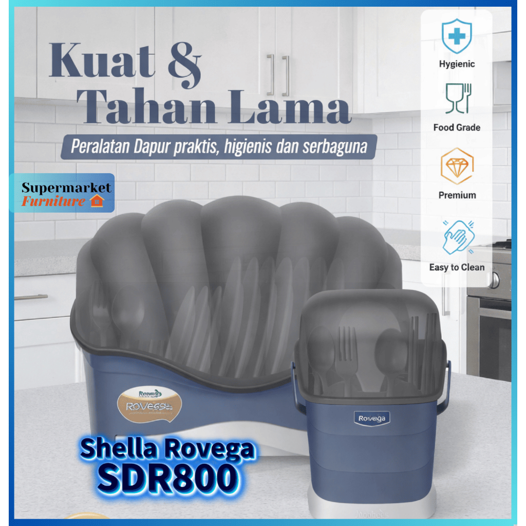 Rovega SDR800 Rak Piring Plastik  Shella Rovega Rak Piring Mini Rak Piring Murah Rovega Original