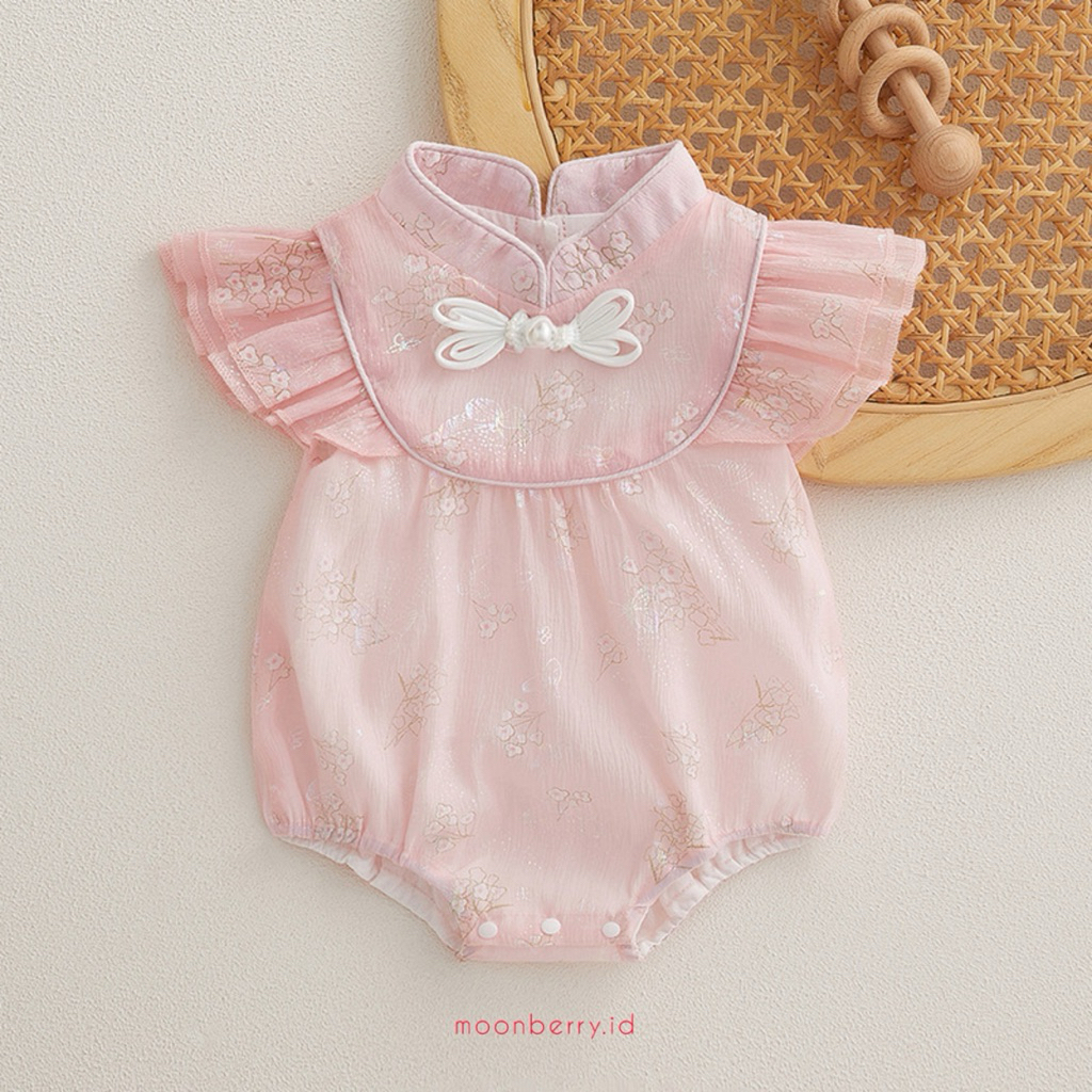 Moonberry - Rui Cheongsam Jumper | Romper Jumper bayi perempuan/Cheongsam bayi perempuan/baju bayi i