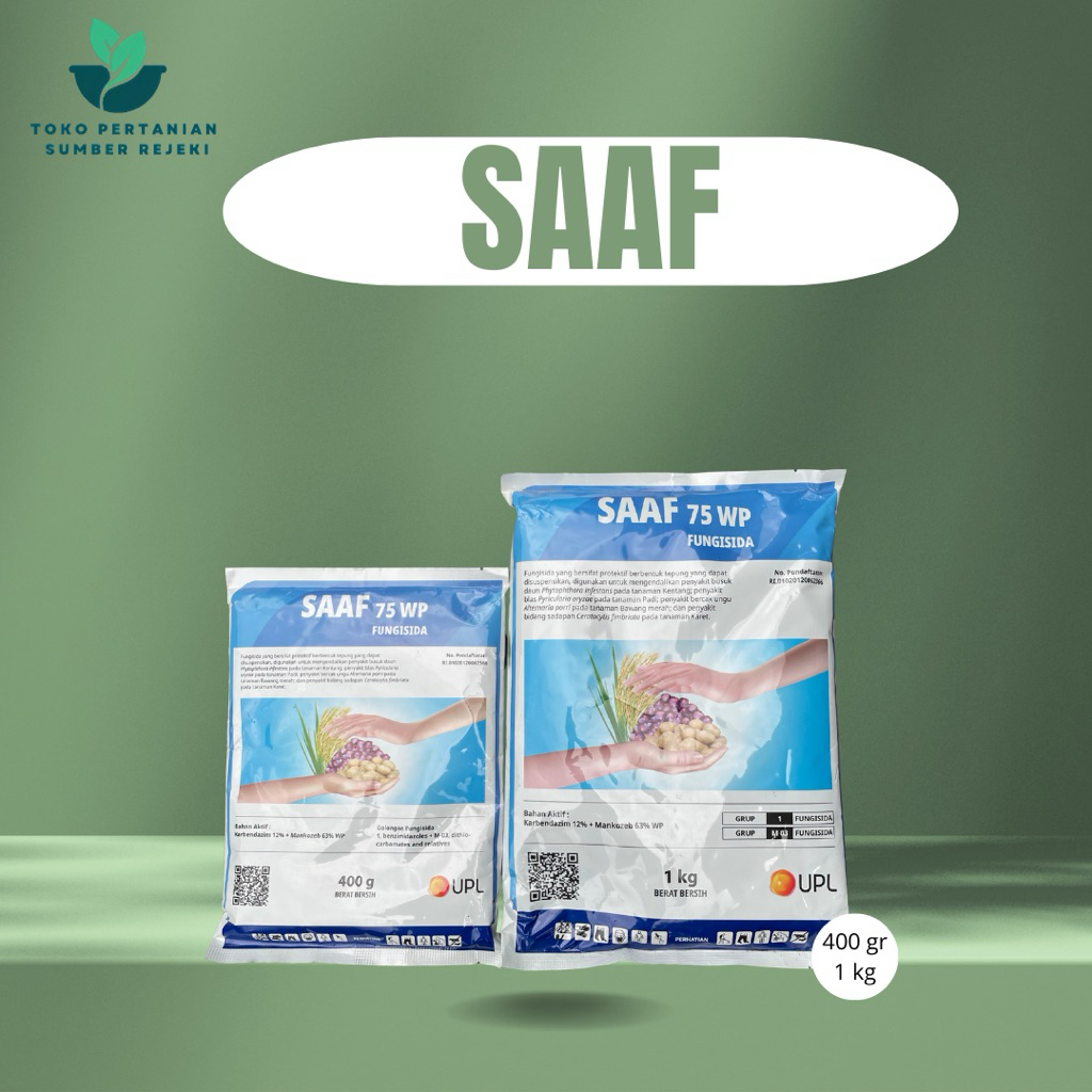 FUNGISIDA SAAF 75 WP KEMASAN 400 GR DAN 1 KG