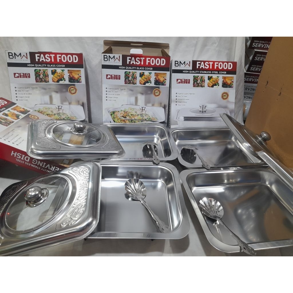 Prasmanan stainless tutup kaca kombinasi merk BMW pake kotakukuran 34 x 28 x 4 cm
Satu set prasmanan