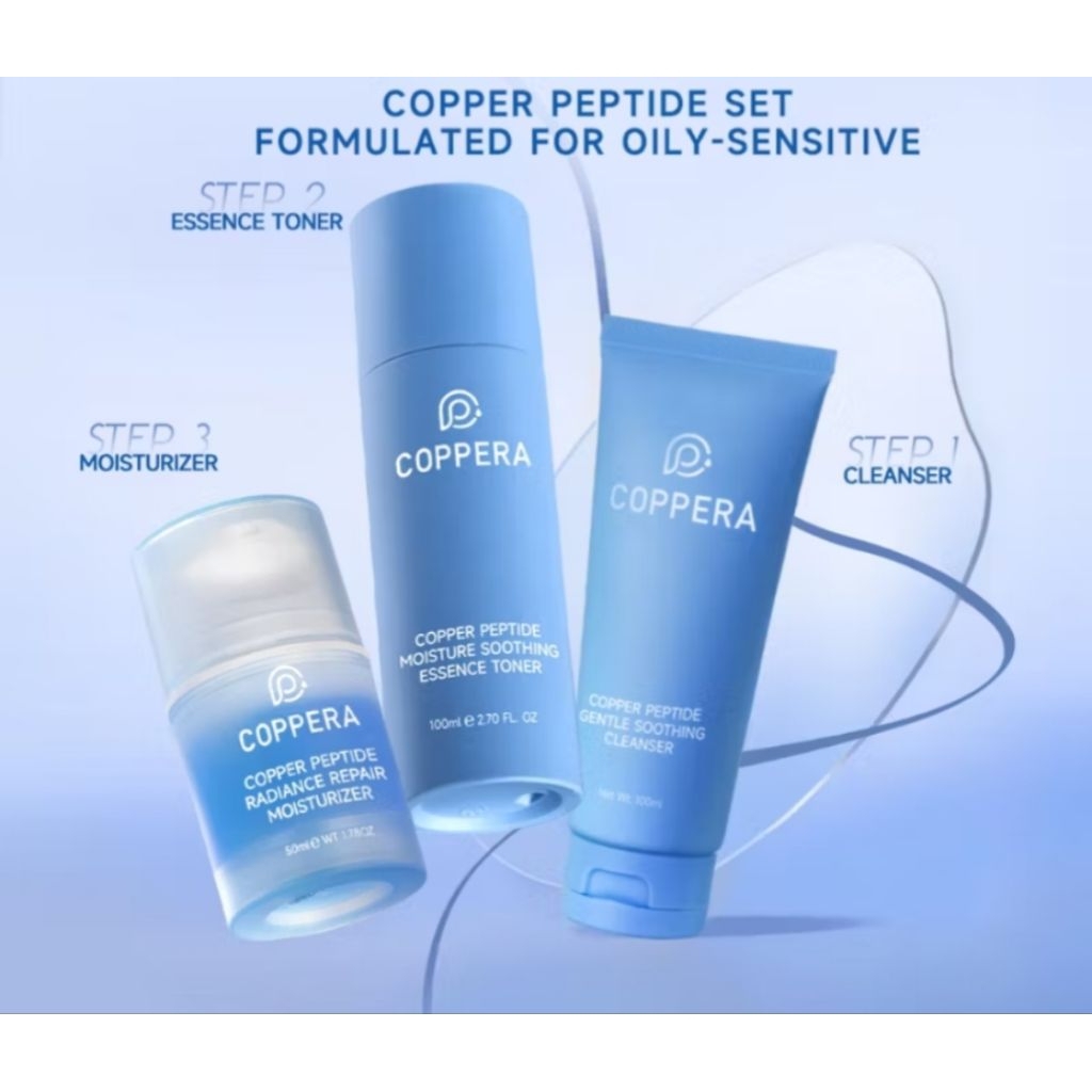 Coppera Copper Peptide Repair Moisturizer/Essence Toner/Cleanser