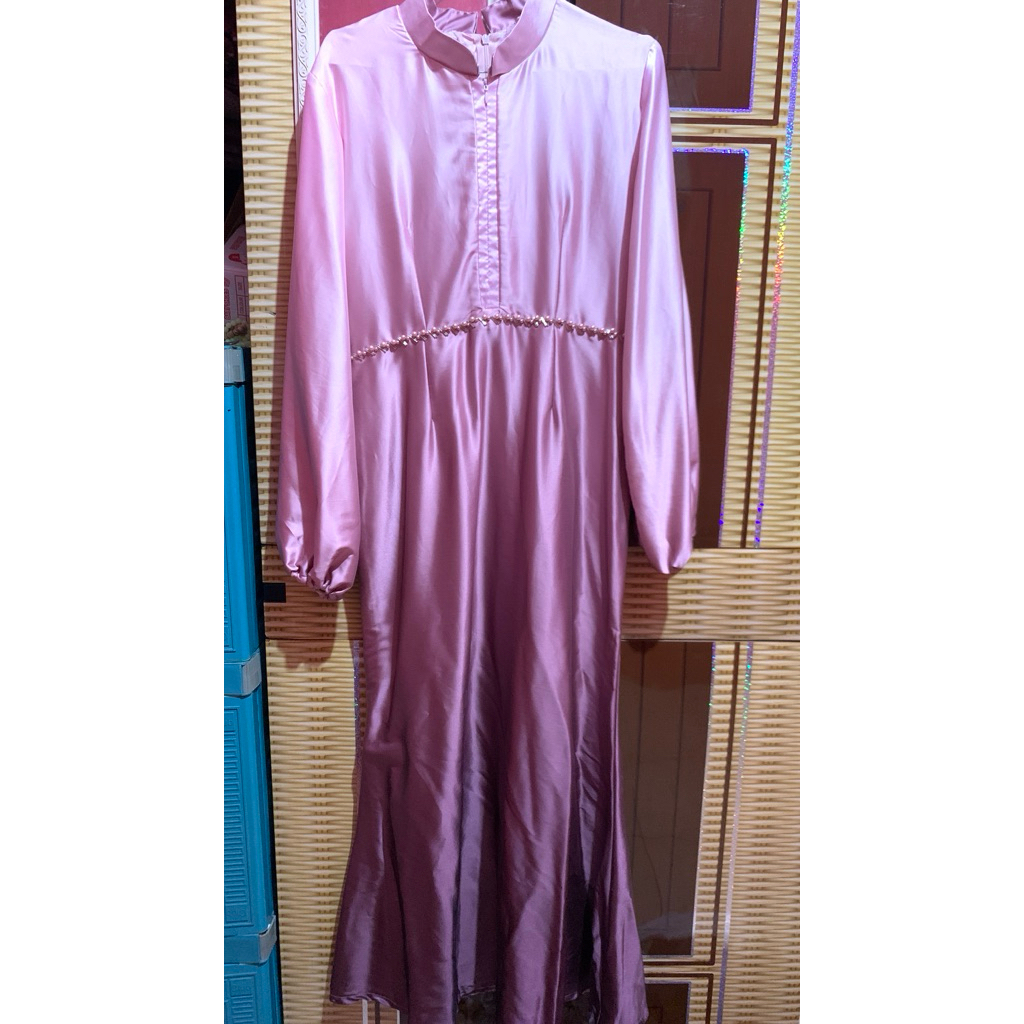 Dress Gradasi/Baju Pesta Bahan Satin Silk