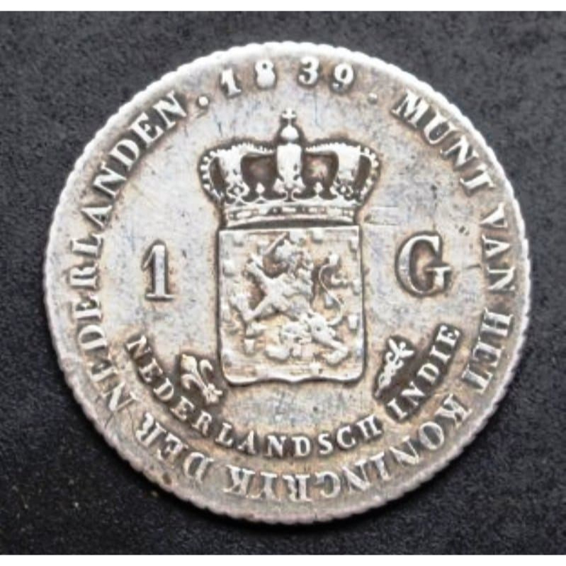 BL261 koin 1 gulden King Willem 1 1839 Nederlandsch Indie koin Perak BL261