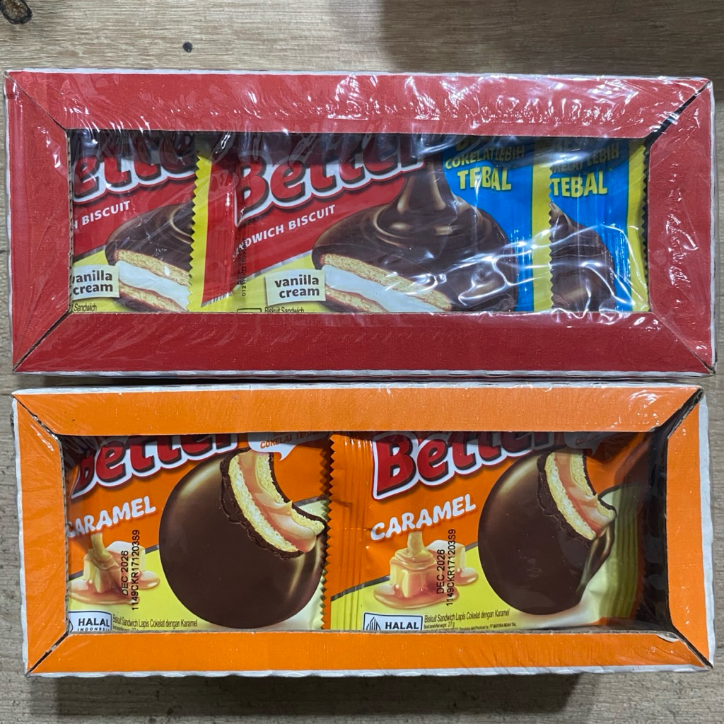 1BOX SANDWICH BISCUIT BETTER COKELAT KRIM VANILA | CARAMEL