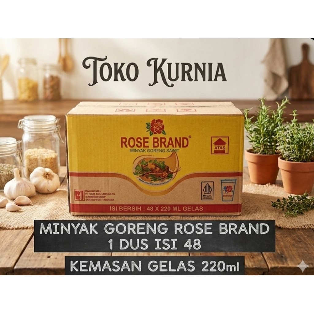 MINYAK ROSE BRAND KEMASAN GELAS 1 DUS