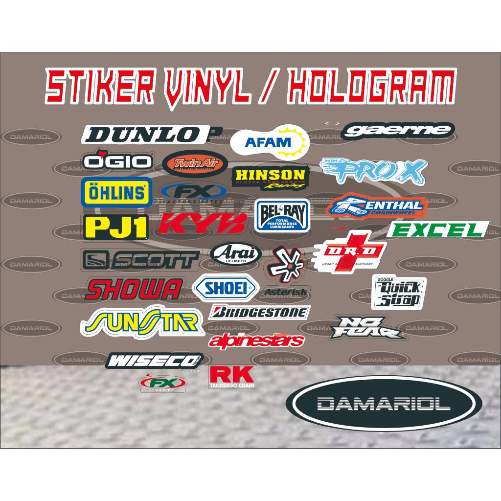 50 PCS STICKER PACK RACING STICKER SPONSOR CUTTING